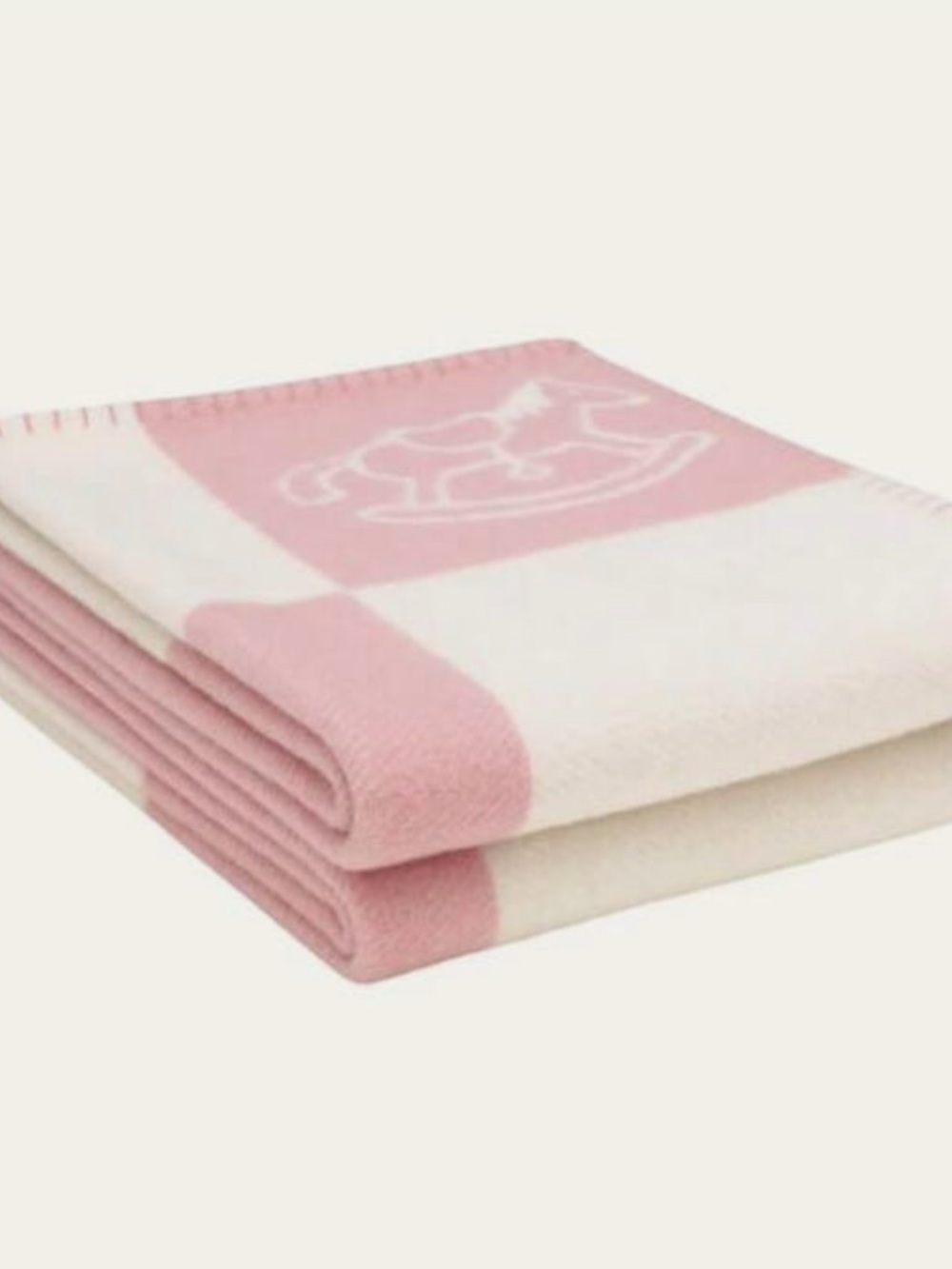 Hermes Adada Baby Blanket Rose Pink Cashmere/Wool